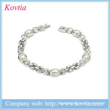 2015 top sale bracelet silver chain pearl pendant bracelets fashion bangles